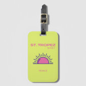 セントトロペ名門私立校風のス、緑 ラゲッジタグ (正面縦)
