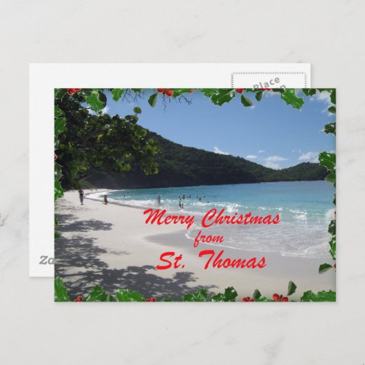 セントトーマスからのメリークリスマス シーズンポストカード (正面/裏面)