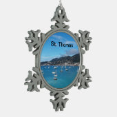 セントトーマスのクリスマスのオーナメント スノーフレークピューターオーナメント (左)