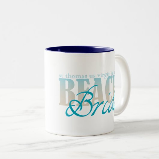 セントトーマスのビーチの花嫁のコーヒー・マグ ツートーンマグカップ (正面右)