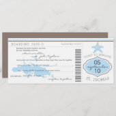 セントトーマスの結婚式招待状への搭乗券 招待状 (正面/裏面)