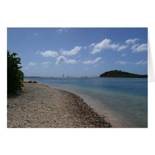 セントトーマスの距離で帆船 (正面横)