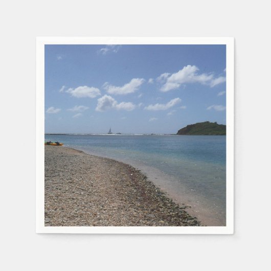 セントトーマスの距離で帆船 スタンダードカクテルナプキン (正面)