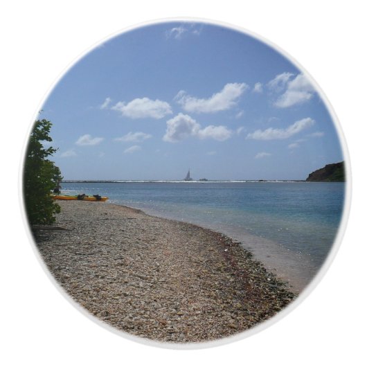 セントトーマスの距離で帆船 セラミックノブ (正面)