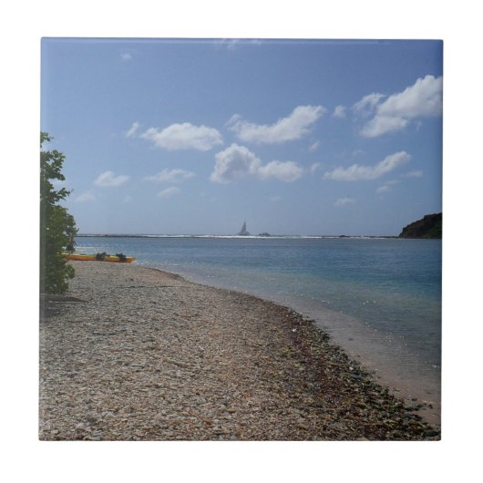 セントトーマスの距離で帆船 タイル (正面)