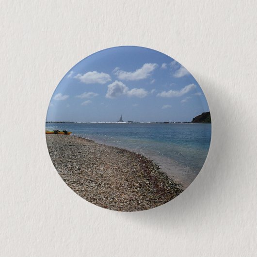 セントトーマスの距離で帆船 缶バッジ (正面)