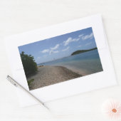 セントトーマスの距離で帆船 長方形シール (封筒)