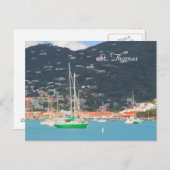セントトーマスの高精細な写真、ボート ポストカード (正面/裏面)