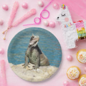 セントトーマスのIguana熱帯野生動物写真 ペーパープレート (パーティー)