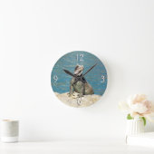 セントトーマスのIguana熱帯野生動物写真 ラウンド壁時計 (ホーム)