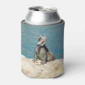 セントトーマスのIguana熱帯野生動物写真 缶クーラー (缶正面)