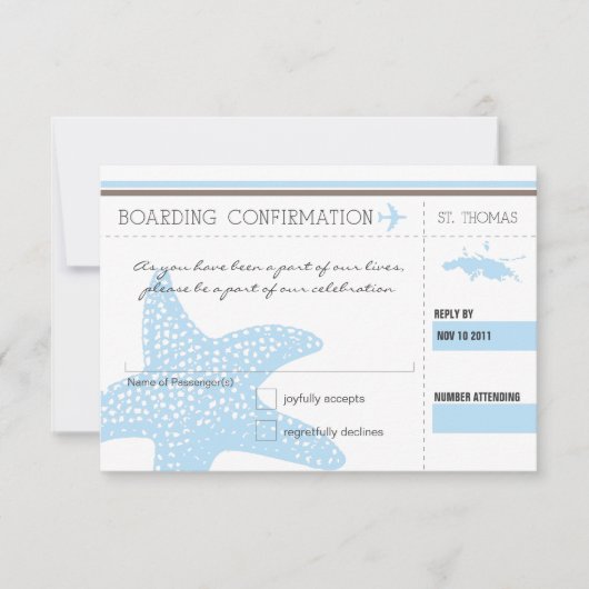 セントトーマスへの搭乗券 RSVP (正面)