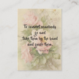 セントトーマスアクィナスの引用文のバラの神聖なカード 名刺