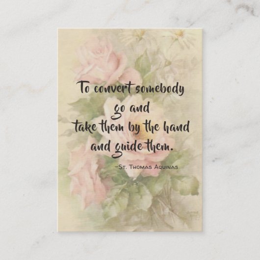 セントトーマスアクィナスの引用文のバラの神聖なカード 名刺 (正面)