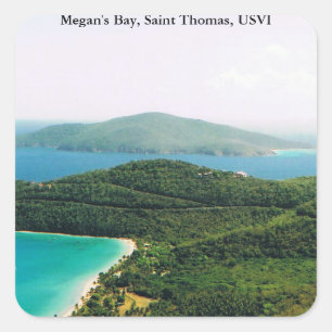 セントトーマス島の風景と正方形のステッカー スクエアシール