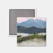 セントトーマス教会とスロベニアの山の磁石 マグネット (正面/裏面)