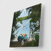 セントトーマス米ヴァージン諸島でカヤック スクエア壁時計 (傾斜)