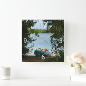 セントトーマス米ヴァージン諸島でカヤック スクエア壁時計 (ホーム)