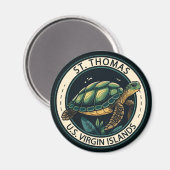 セントトーマス米ヴァージン諸島タートルバッジ マグネット (正面/裏面)