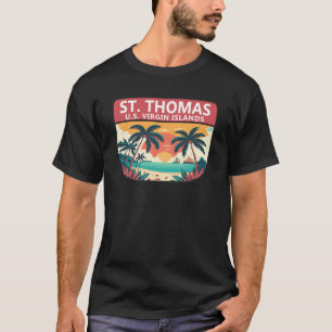 セントトーマス米ヴァージン諸島レトロエンブレム Tシャツ
