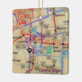 セントトーマス・オンタリオの地図 セラミックオーナメント (左)