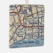 セントトーマス・オンタリオヴィンテージの地図 セラミックオーナメント (右)