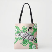 セントトーマス「ロックシティ」トロピカル、バラ金ゴールド トートバッグ (正面)