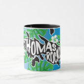 セントトーマス「ロックシティ」ヴァージン諸島 |青 マグカップ (中央)