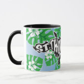 セントトーマス「ロックシティ」ヴァージン諸島 |青 マグカップ (左)