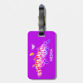 セントトーマス"ロックシティ"米国ヴァージン諸島紫 ラゲッジタグ (裏面縦)