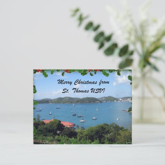 セントトーマス、U.S.V.I.からのメリークリスマス シーズンポストカード (スタンド正面)