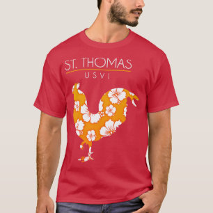 セントトーマスUSVIフラワーハイビスカスチキンラバースーヴ Tシャツ