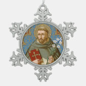 セントドミニク・ド・グズマン(BK 011) スノーフレークピューターオーナメント (正面)