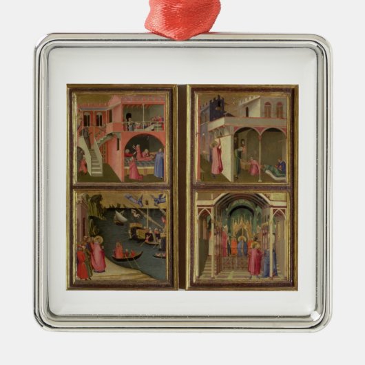 セントニコラスの生命からの4つの場面: St. Nic メタルオーナメント (正面)