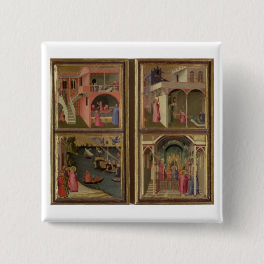 セントニコラスの生命からの4つの場面: St. Nic 缶バッジ (正面)