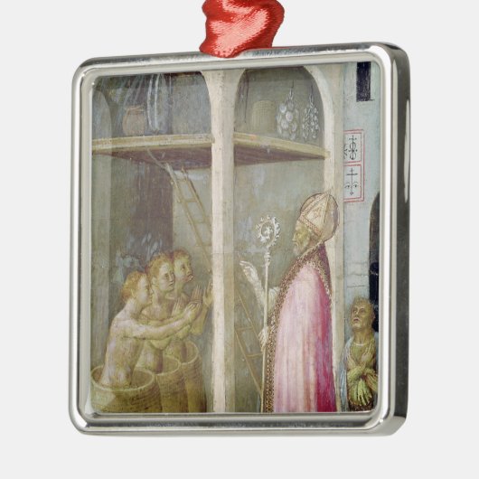 セントニコラスは3人の子供を生き返らせます メタルオーナメント (左)