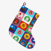 セントニコラス・ズワルテ・ピート ラージクリスマスストッキング (正面 (吊り時))