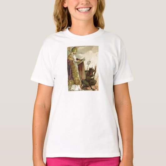 セントニコラスKrampusの干し草用フォークの司祭 Tシャツ (正面)