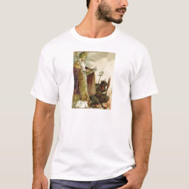 セントニコラスKrampusの干し草用フォークの司祭 Tシャツ
