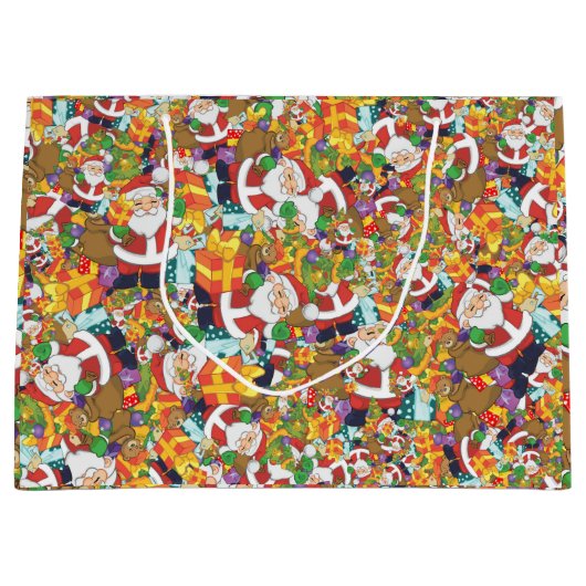 セントニックすてきサンタクロースのギフトクリスマスクリスマス ラージペーパーバッグ (正面)