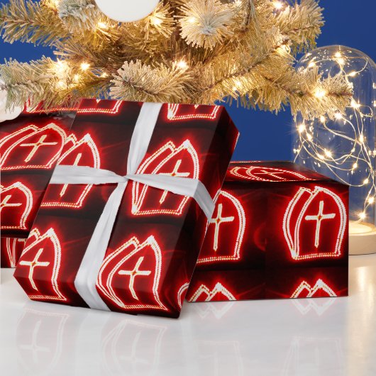 セントニックの日オランダマイタパターンシンタクラース ラッピングペーパー (クリスマス)