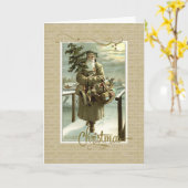 セントニッククリスマスヴィンテージ再生 カード (黄色い花)