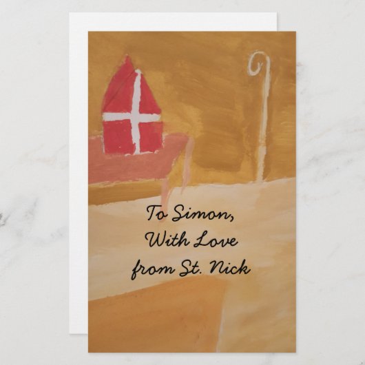 セントニックズデイオランダシンタークラス水彩マイター 便箋 (正面/裏面)