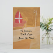 セントニックズデイオランダシンタークラス水彩マイター 便箋 (スタンド正面)