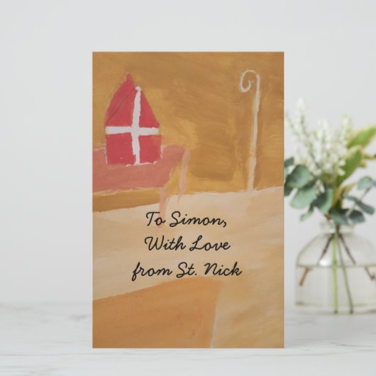 セントニックズデイオランダシンタークラス水彩マイター 便箋 (スタンド正面)