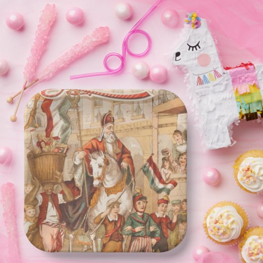 セントニックセントニコラスオランダシンタクラアスヴィンテージ ペーパープレート (パーティー)