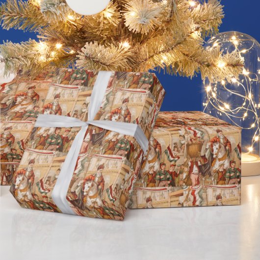 セントニックセントニコラスオランダシンタクラアスヴィンテージ ラッピングペーパー (クリスマス)