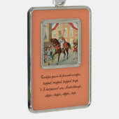 セントニック·オランダ·シンタークラアス馬に乗るヴィンテージ シルバープレートフレームオーナメント (右)