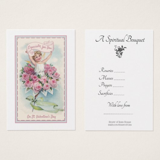セントバレンタインスピリチュアル宗教的ブーケエンジェル (正面&裏面)
