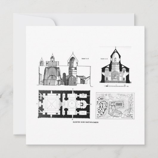 セントバーソロミュー修道院の床とクロスプラン (正面)